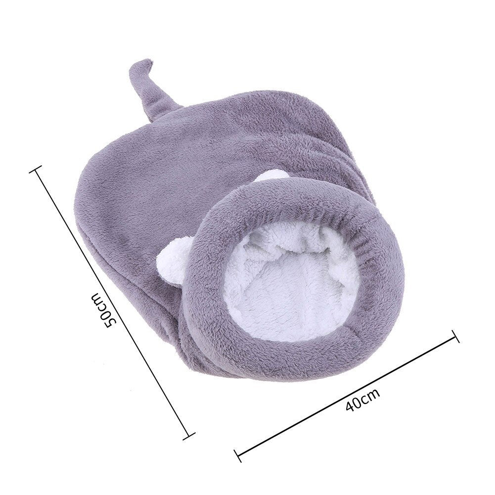 Enclosed Coral Fleece Cat Bed for Warm, Cozy Naps