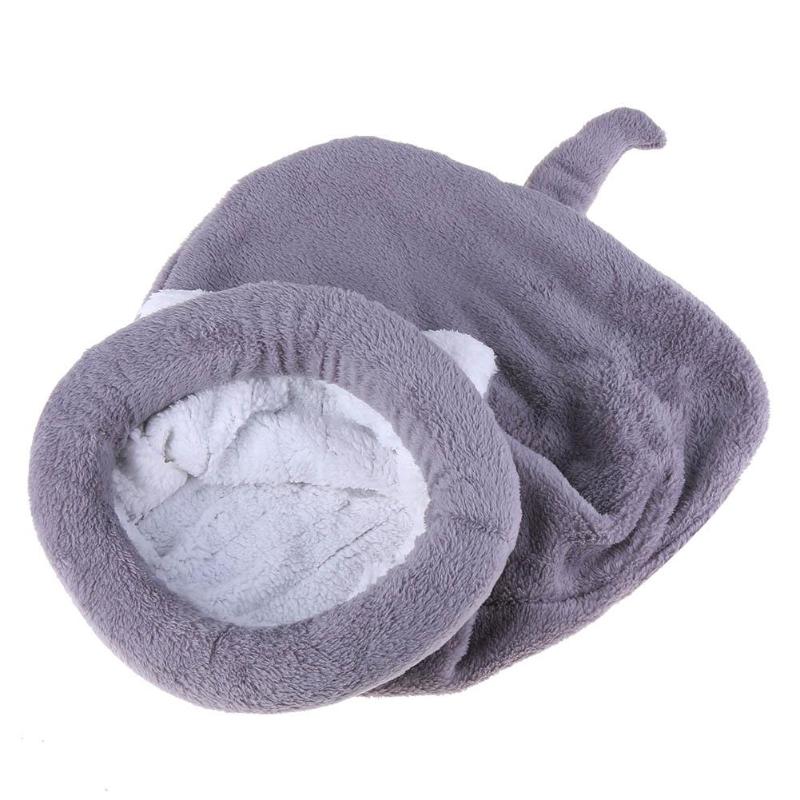 Enclosed Coral Fleece Cat Bed for Warm, Cozy Naps
