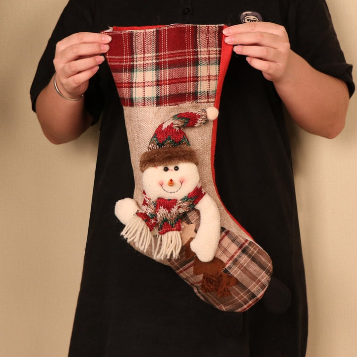 Christmas Stocking With Plush Character Gift Holder