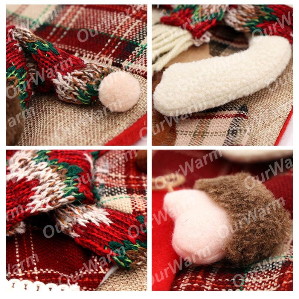 Christmas Stocking With Plush Character Gift Holder