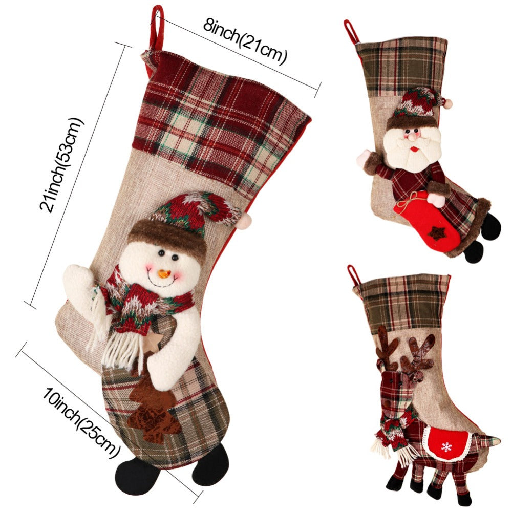 Christmas Stocking With Plush Character Gift Holder