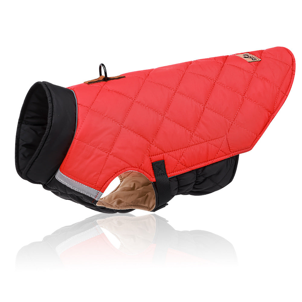 Quilted Reflective Dog Coat for Warm Winter Outdoor Walks