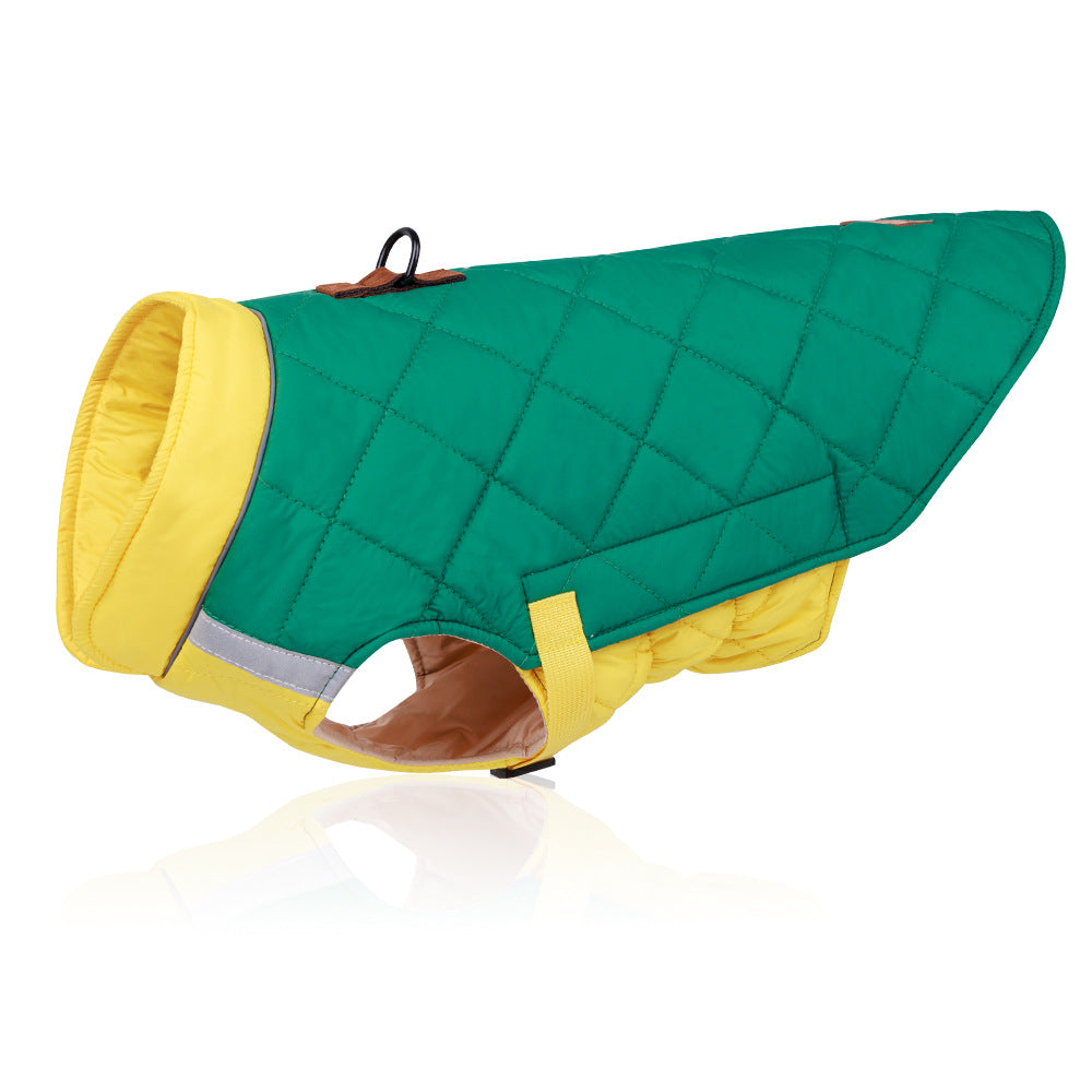 Quilted Reflective Dog Coat for Warm Winter Outdoor Walks