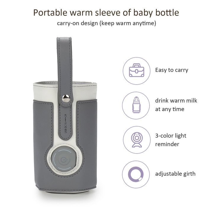 Portable Baby Bottle Warmer Sleeve With USB Heating