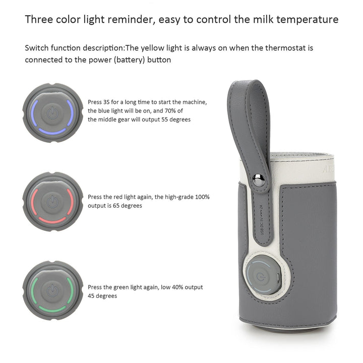 Portable Baby Bottle Warmer Sleeve With USB Heating