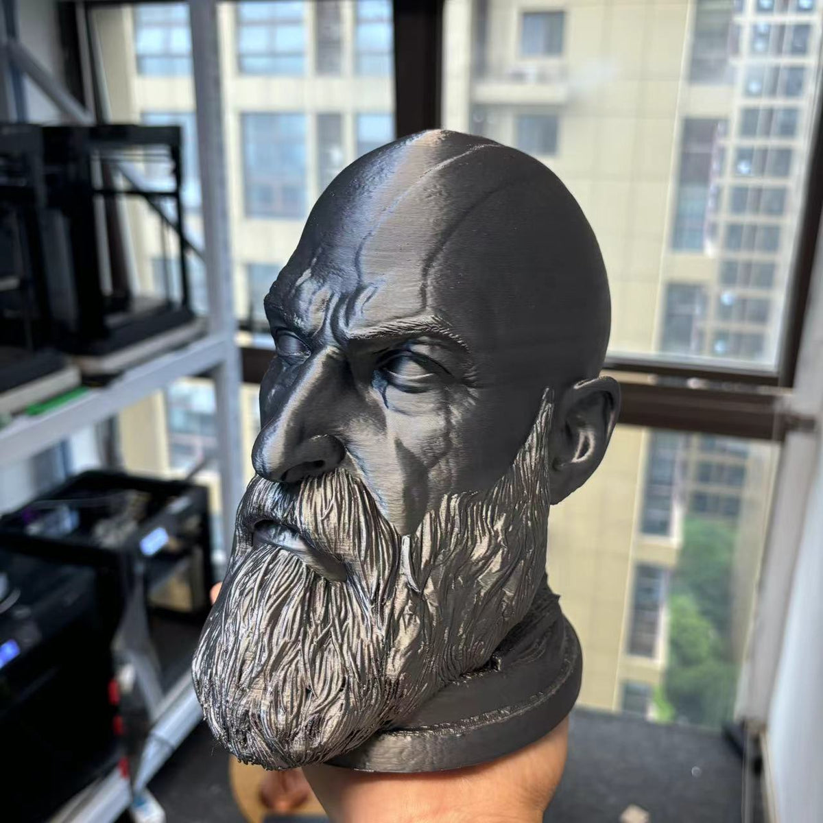 Warrior Head Headphone Stand for Gaming Desk Decor