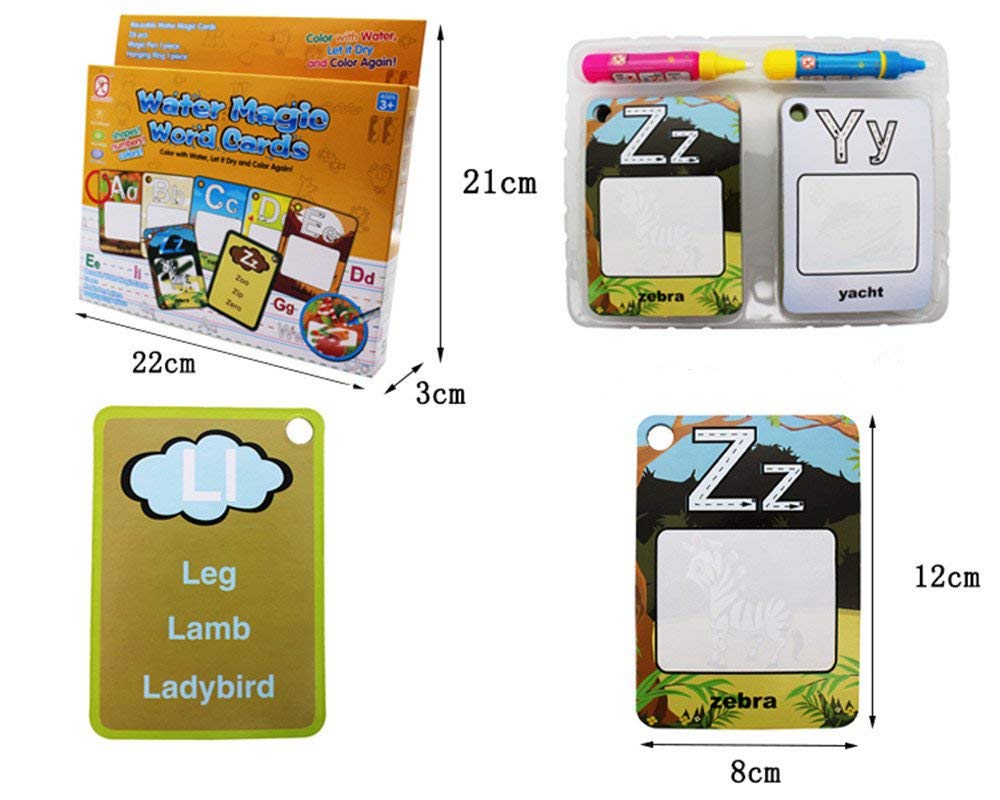 Water Drawing Alphabet Cards for Mess-Free Learning