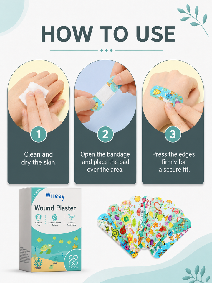Waterproof Cartoon Bandages for Kids – Stays On Through