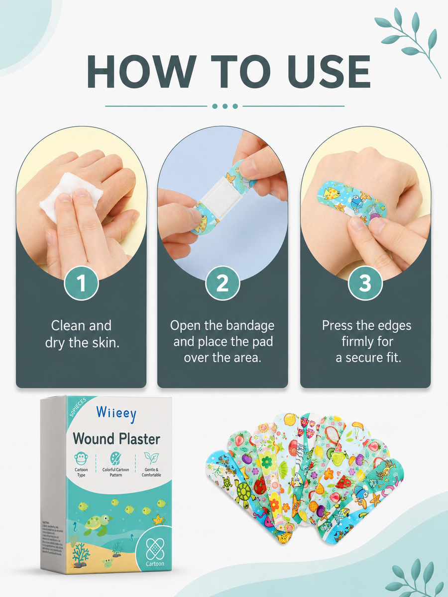 Waterproof Cartoon Bandages for Kids – Stays On Through