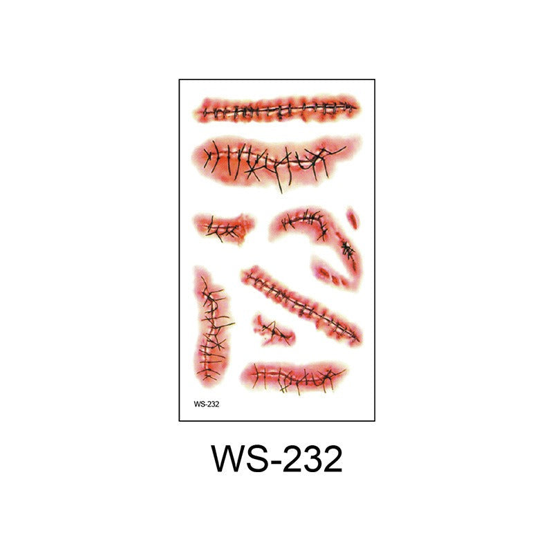 Halloween Scar Temporary Tattoos for Horror Effects