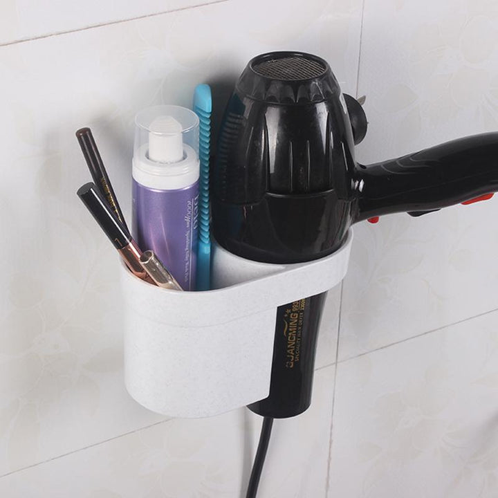 Wall Mounted Hair Dryer Holder, No-Drill Bathroom Rack