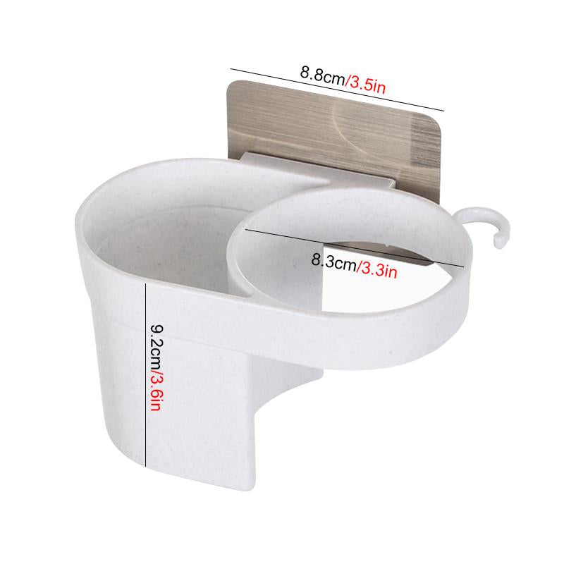 Wall Mounted Hair Dryer Holder, No-Drill Bathroom Rack