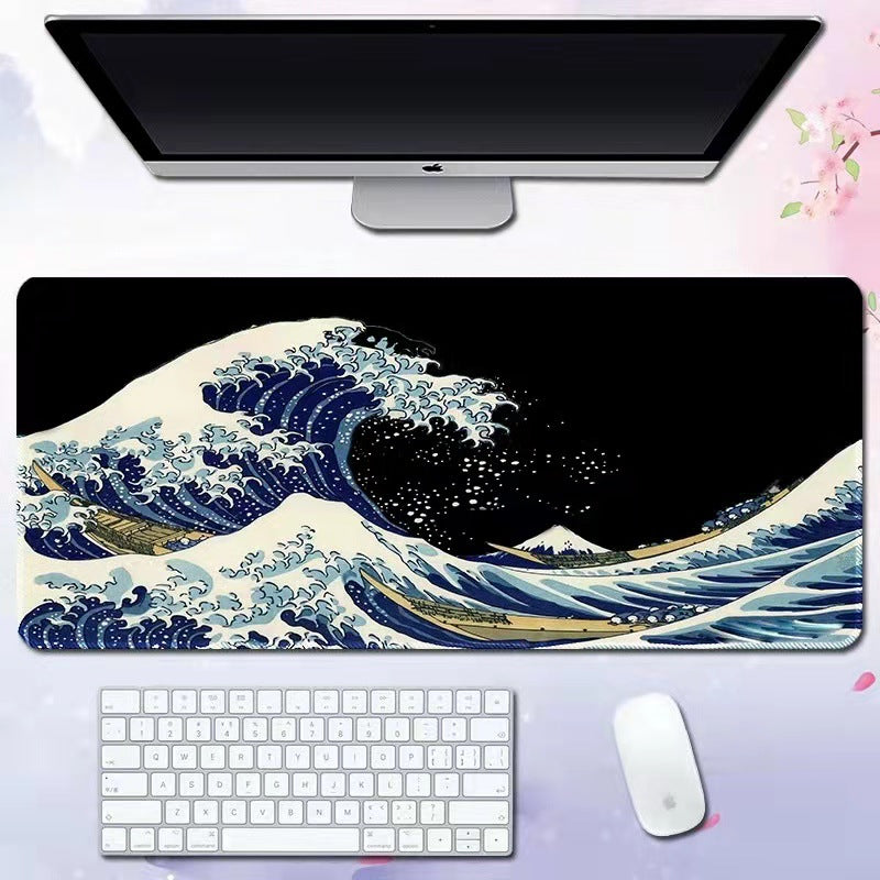 Oversized Japanese Wave Gaming Mouse Pad & Desk Mat