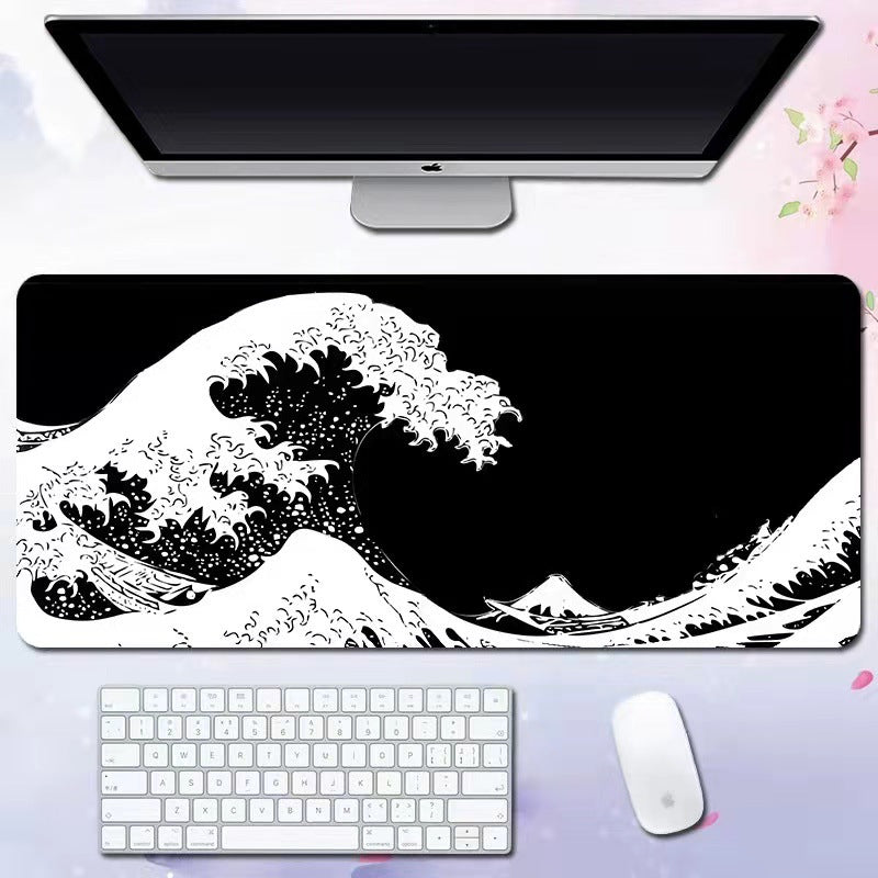 Oversized Japanese Wave Gaming Mouse Pad & Desk Mat