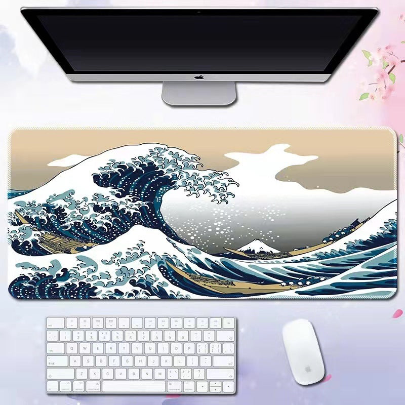 Oversized Japanese Wave Gaming Mouse Pad & Desk Mat