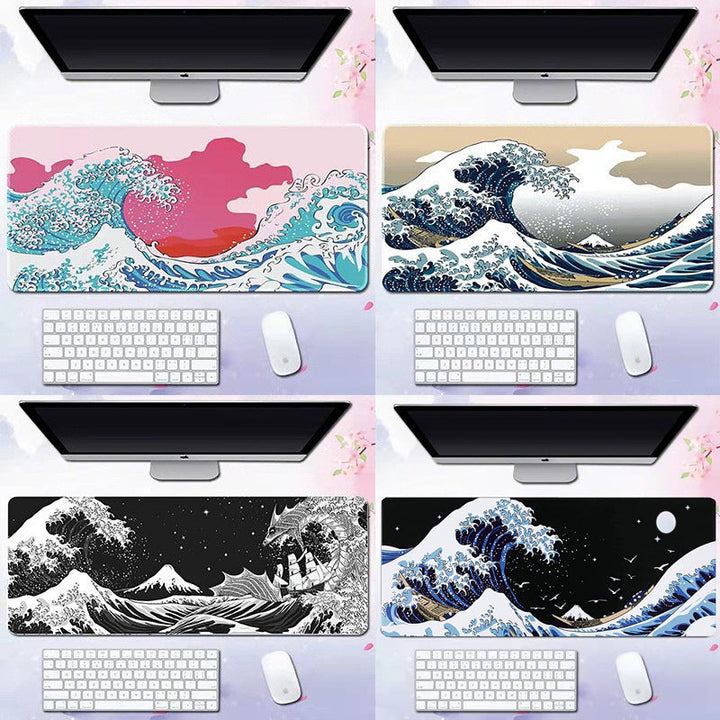 Oversized Japanese Wave Gaming Mouse Pad & Desk Mat