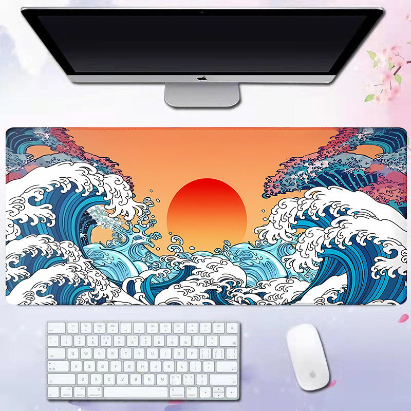 Oversized Japanese Wave Gaming Mouse Pad & Desk Mat