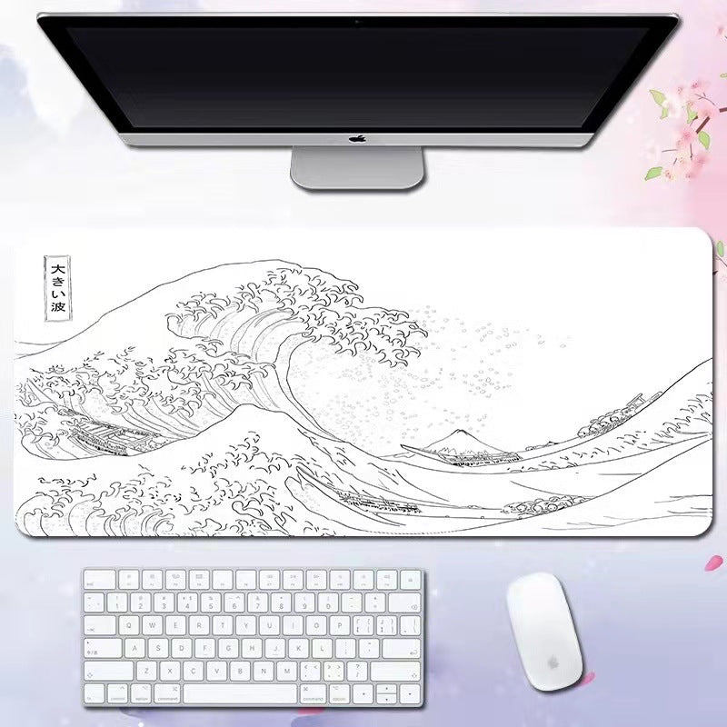 Oversized Japanese Wave Gaming Mouse Pad & Desk Mat