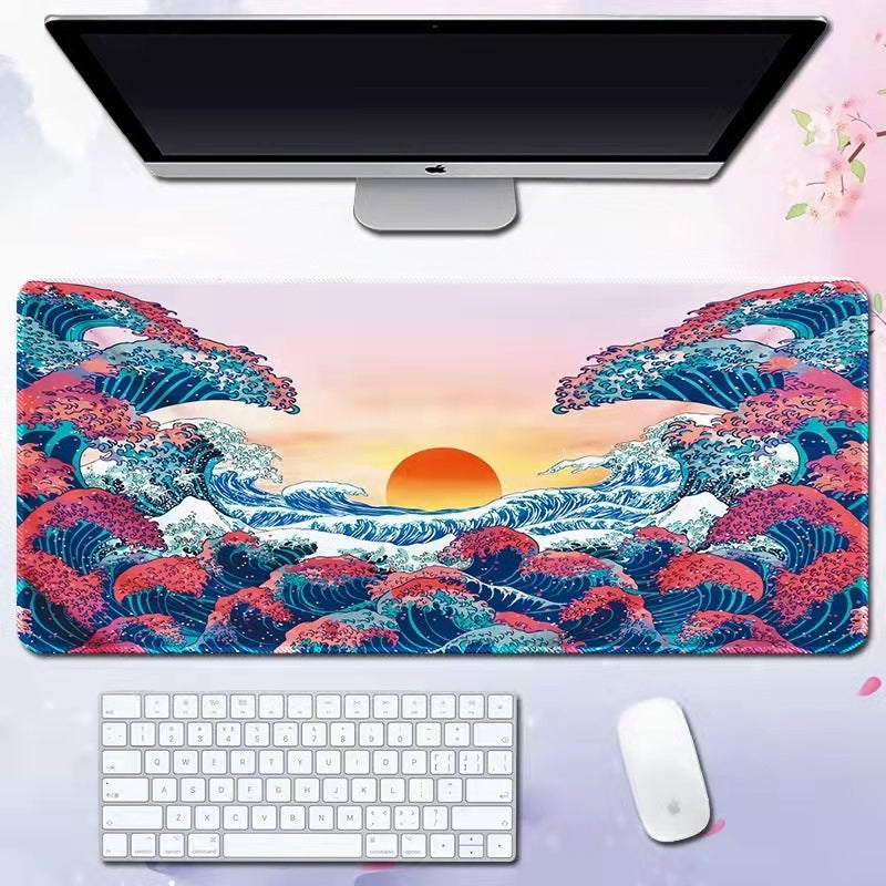 Oversized Japanese Wave Gaming Mouse Pad & Desk Mat