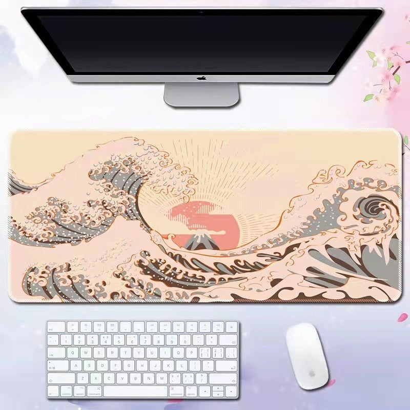 Oversized Japanese Wave Gaming Mouse Pad & Desk Mat