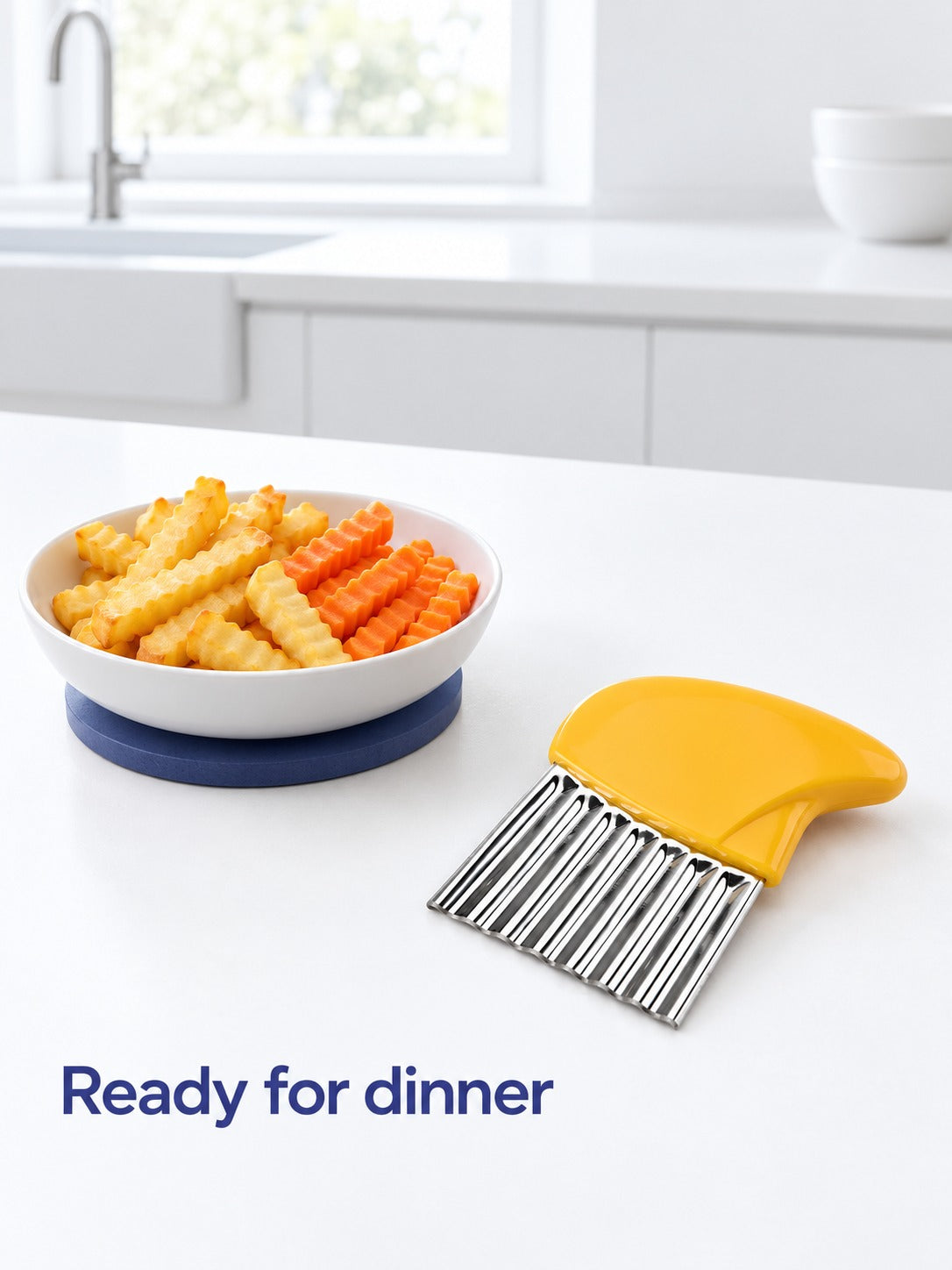 Wave Potato Cutter for Crinkle-Cut Fries and Veggies