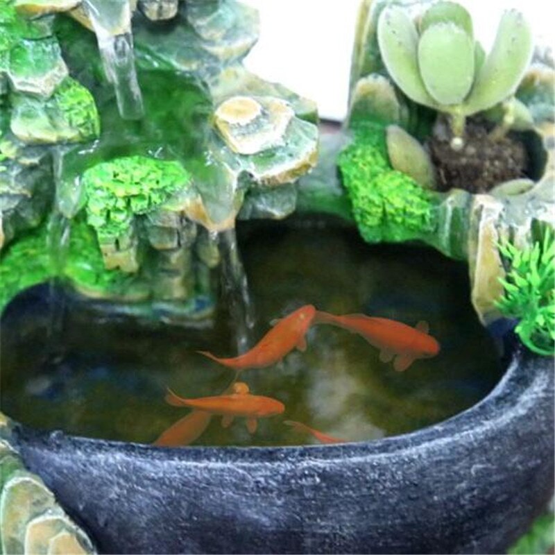 Feng Shui Waterfall Fountain with Color-Changing LED Lights
