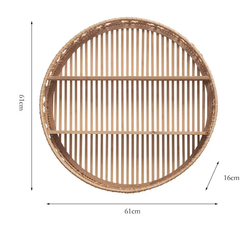 Woven Wall Shelf Rack for Bohemian Vertical Storage