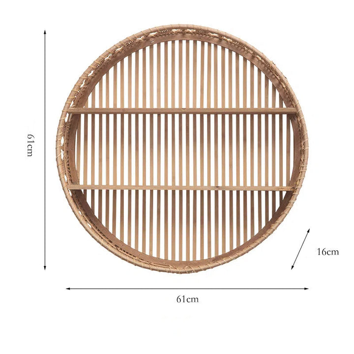 Woven Wall Shelf Rack for Bohemian Vertical Storage