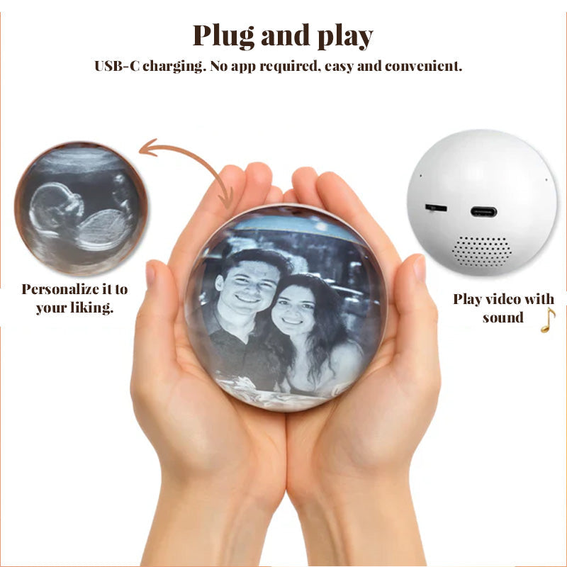 Wedding Video Crystal Ball Memory Display Lamp Gift