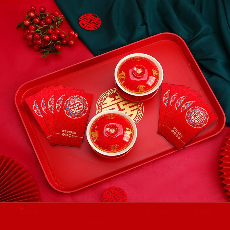 Red Wedding Candy Tray Set for Dried Fruit Displays