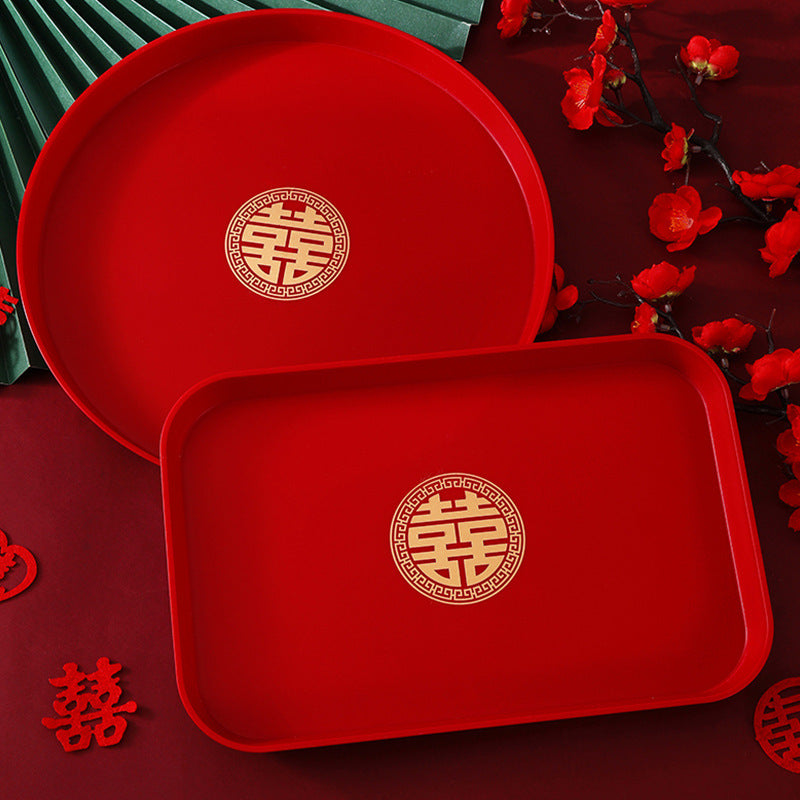 Red Wedding Candy Tray Set for Dried Fruit Displays