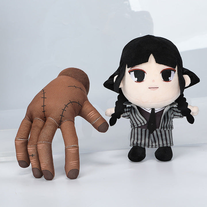 Gothic Plush Doll Set for Distinctive Shelf Display
