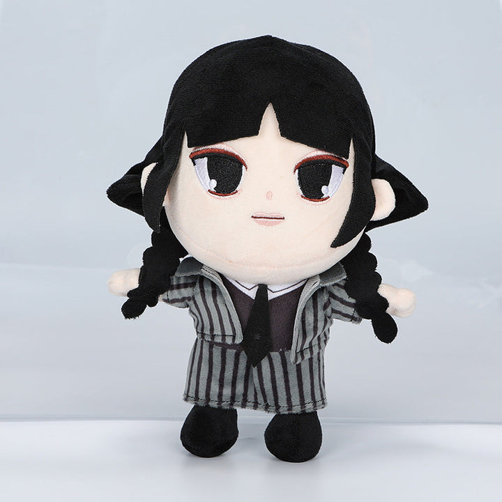 Gothic Plush Doll Set for Distinctive Shelf Display