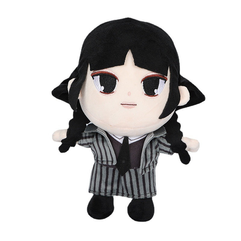 Gothic Plush Doll Set for Distinctive Shelf Display