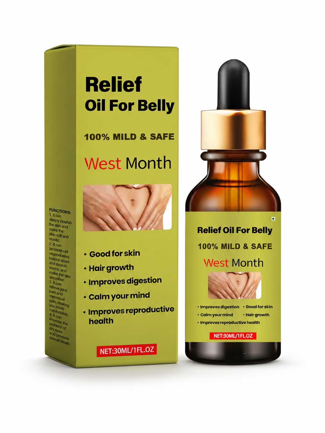 Natural Belly Relief Oil — Massage Essential Oil 30ml
