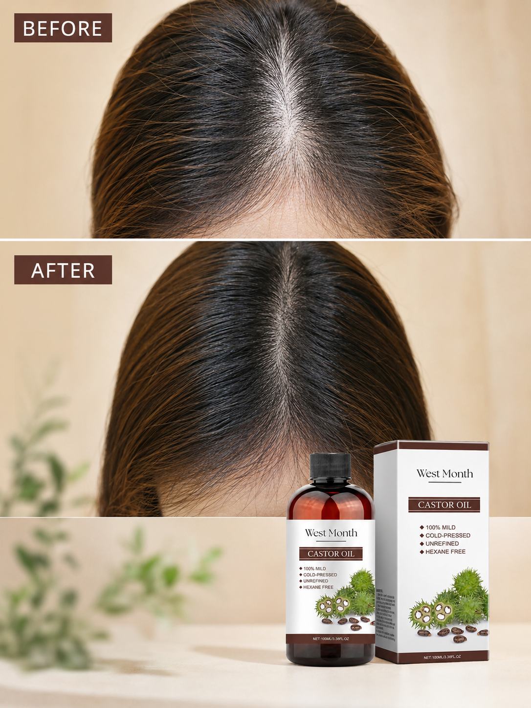 Cold-Pressed Castor Oil for Hair, Lashes & Skin | 100ml