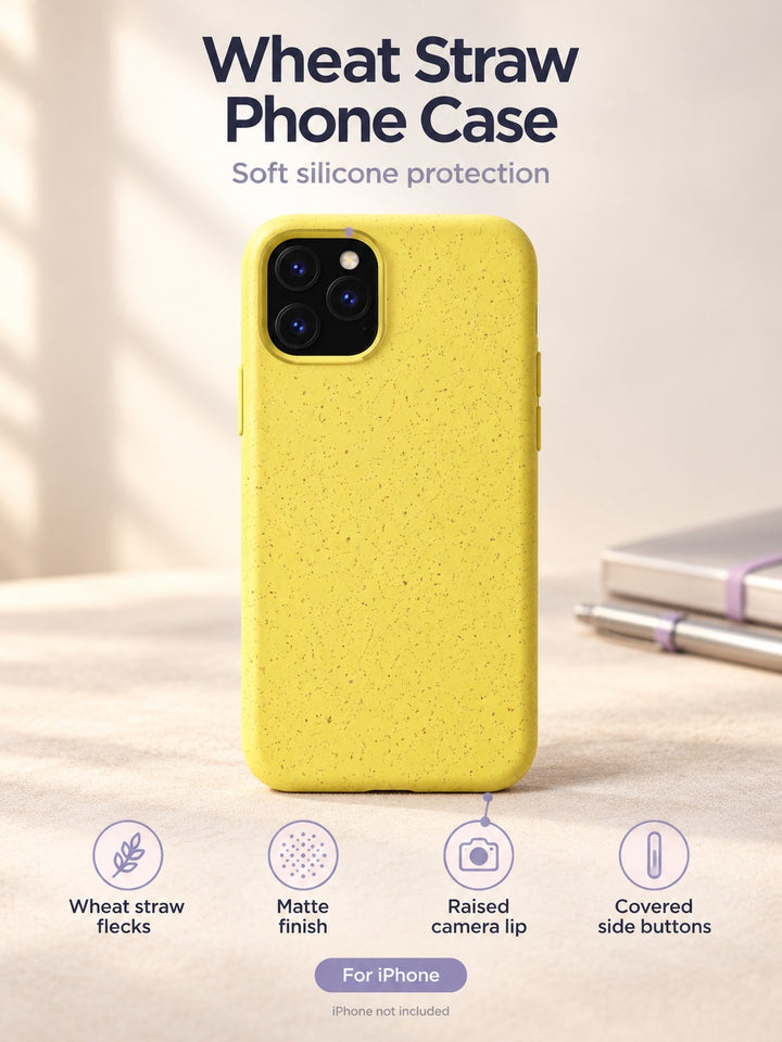 Wheat Straw iPhone Case with Soft Silicone Protection
