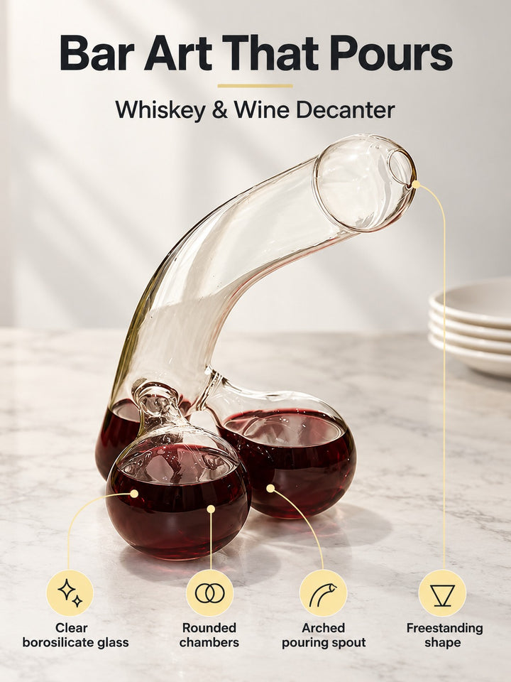Whiskey & Wine Decanter in High Borosilicate Glass