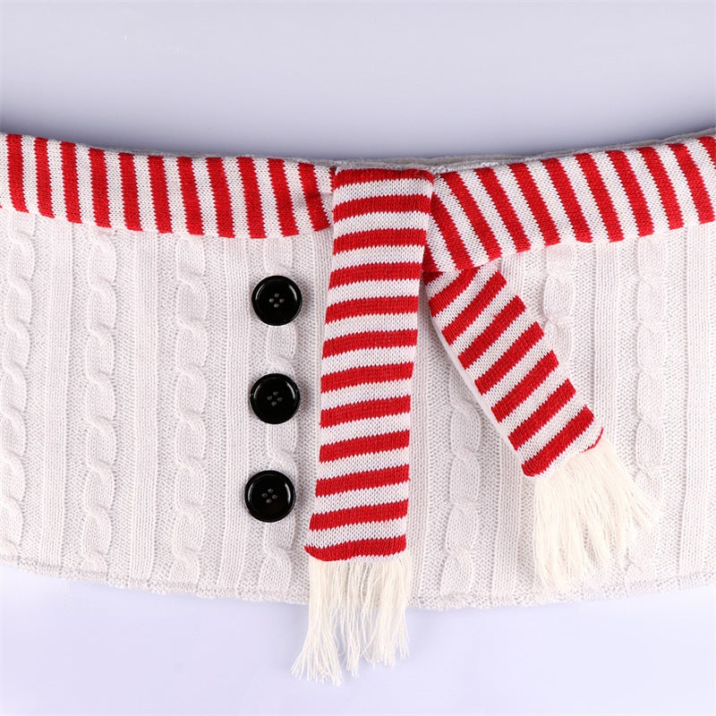 Christmas Tree Skirt With Cozy Snowman Holiday Design