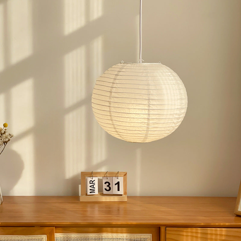 White Japanese Rice Paper Pendant Light for Living Room