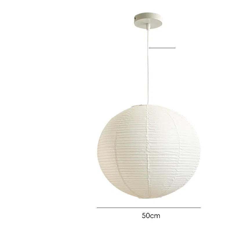 White Japanese Rice Paper Pendant Light for Living Room