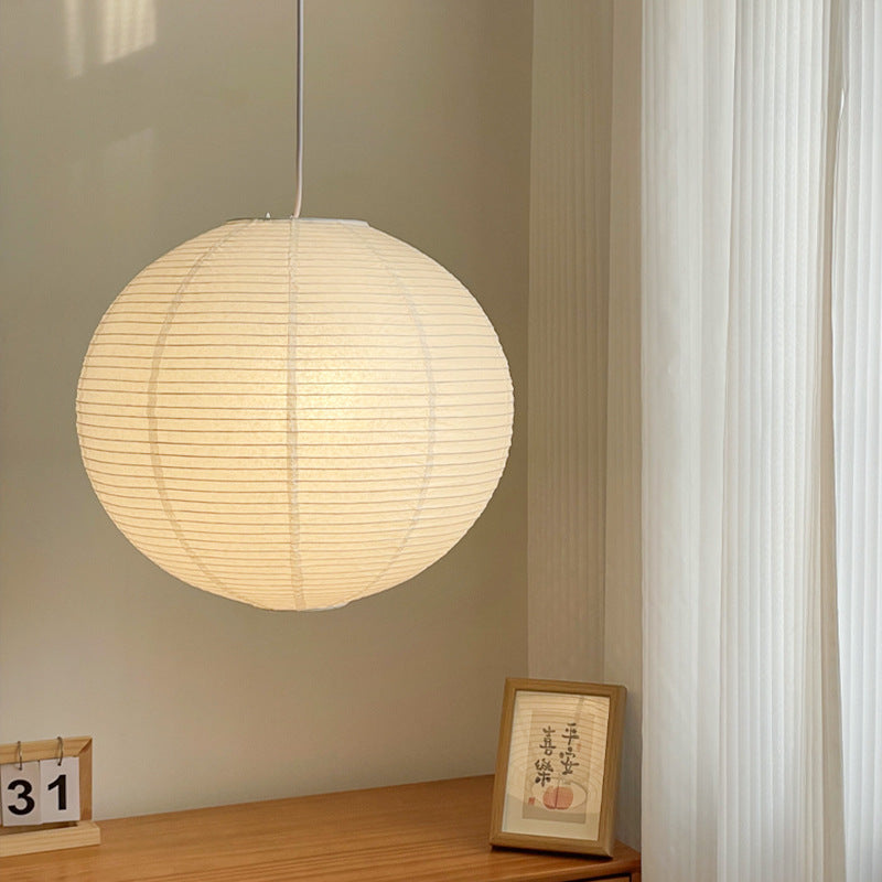 White Japanese Rice Paper Pendant Light for Living Room