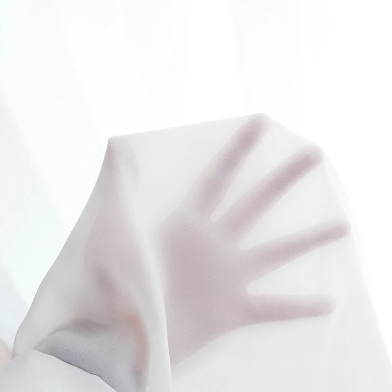 White Sheer Curtains for Living Room, Light-Diffusing Voile