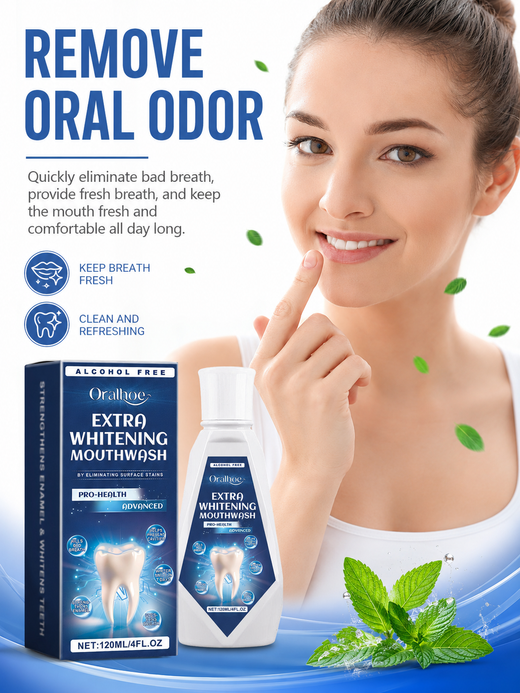 Whitening Mouthwash — Brighter Smile, Stronger Enamel in 3