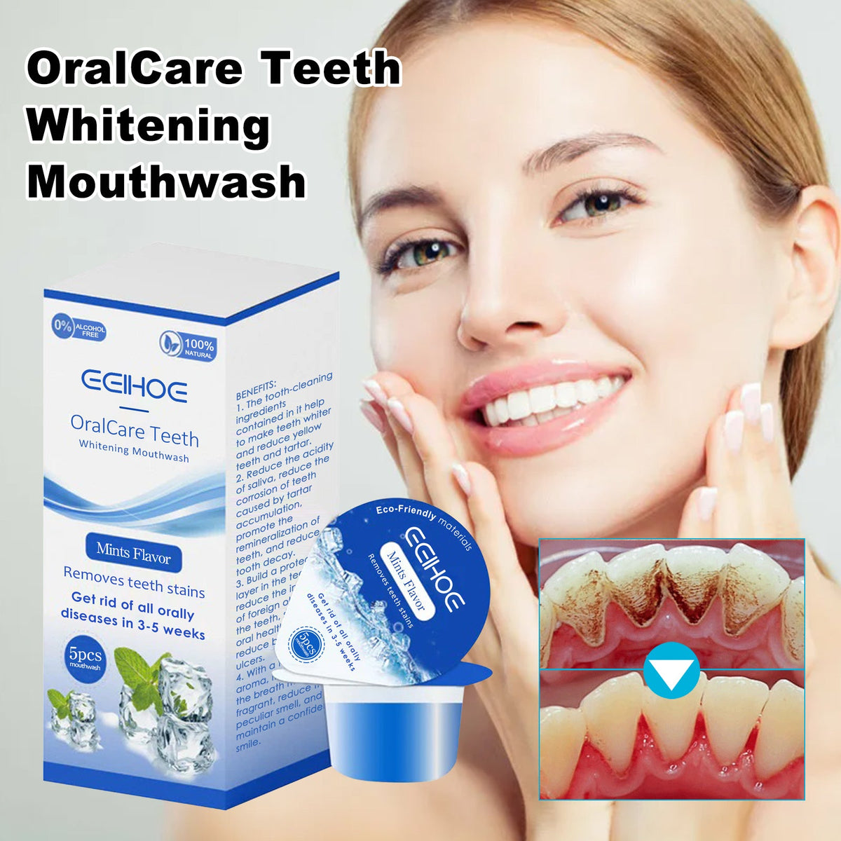 Whitening Mouthwash for Fresh Breath & Cleaner-Looking Teeth