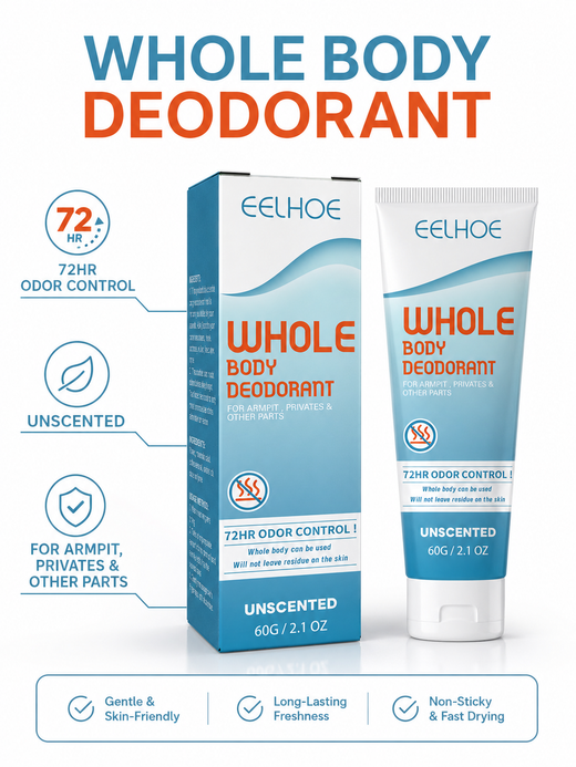 Whole Body Deodorant Cream - 72HR Odor Control, No Residue