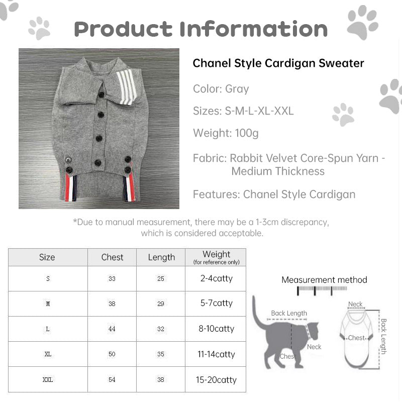 Pet Knit Cardigan for Dogs & Cats | Cozy Walk Style
