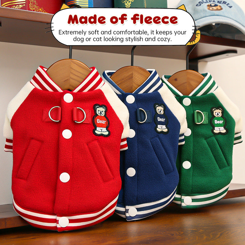 Fleece Dog Jacket for Warm, Stylish Walks and Travel
