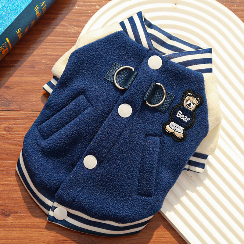 Fleece Dog Jacket for Warm, Stylish Walks and Travel