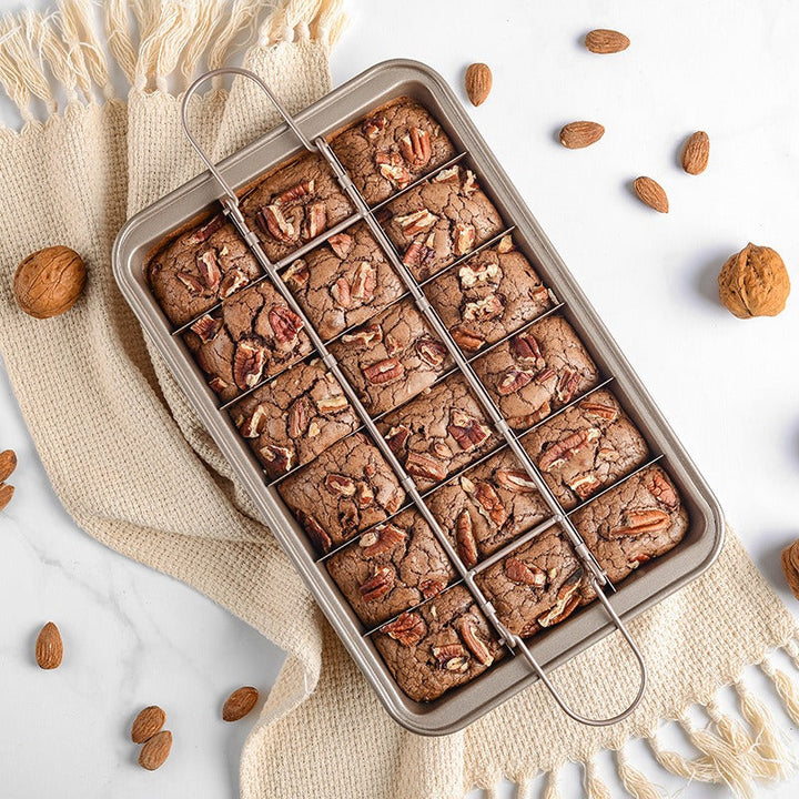 Non-Stick Brownie Pan with Dividers for 18 Even Squares